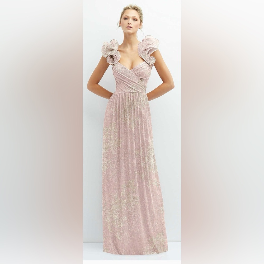 After Six Blush Pink Metallic Gown